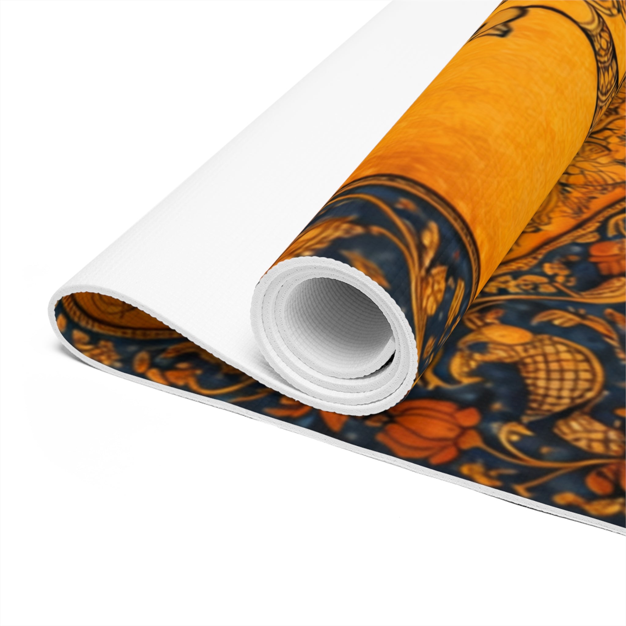 The Sacred Peacock: Madhubani Folk Art Yoga Mat