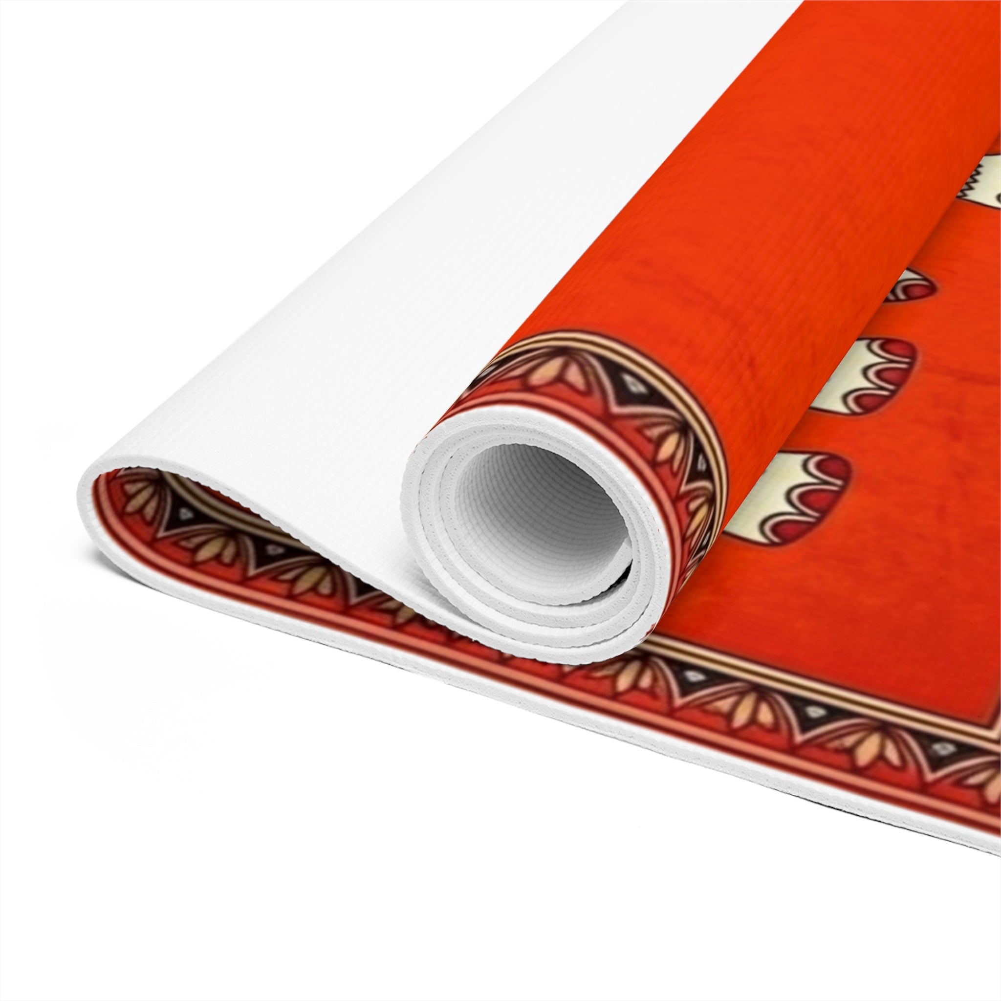 The Royal Gaja: Terracotta Madhubani Elephant Yoga Mat