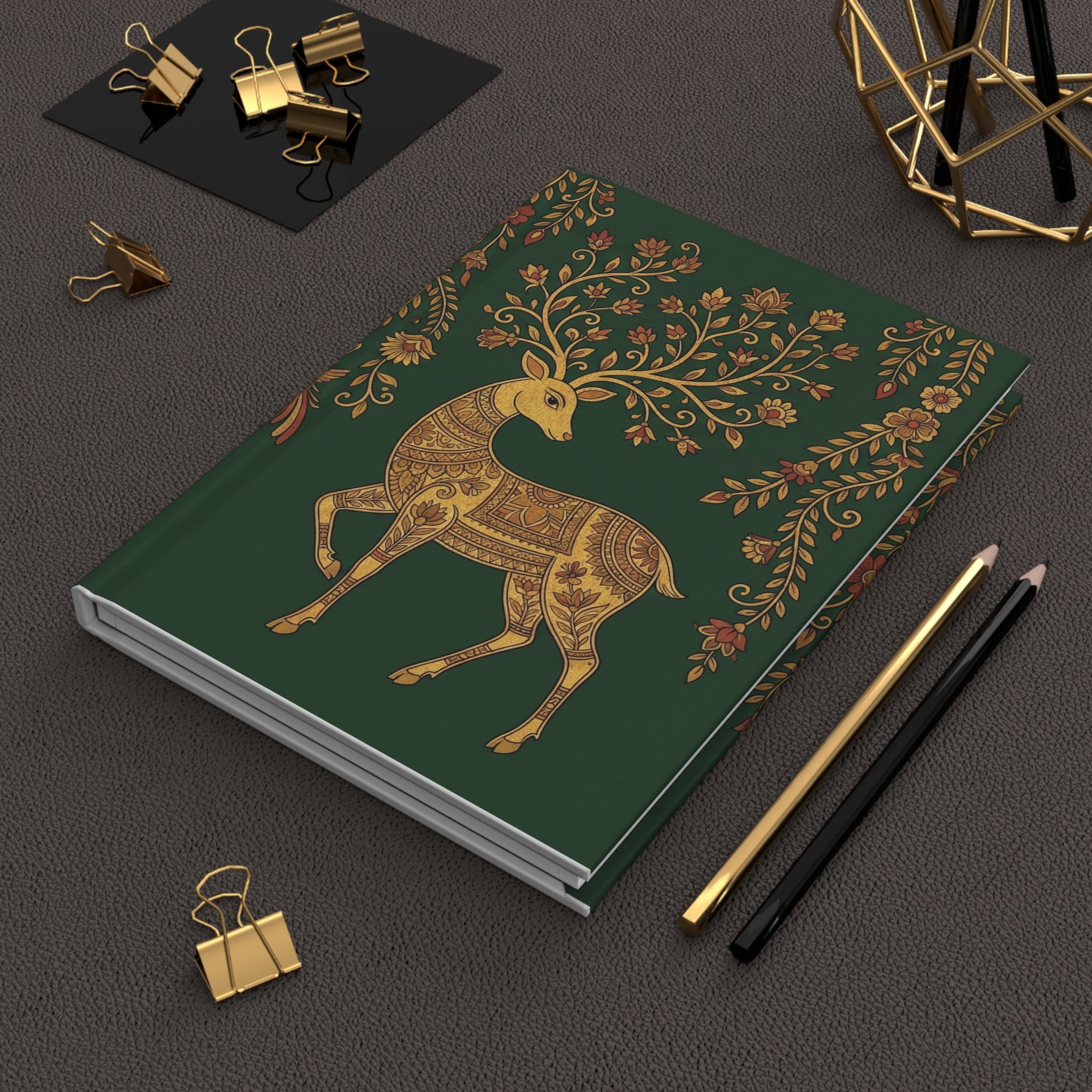 The Forest of Harmony: Madhubani Deer Hardcover Journal