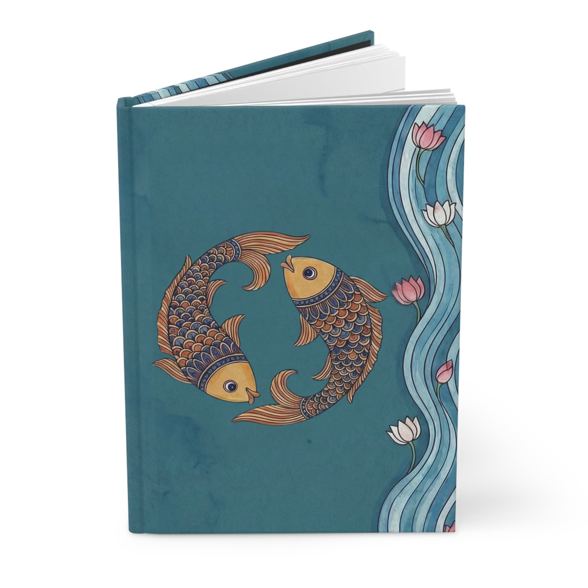 River of Dreams: Teal Matsya Hardcover Journal