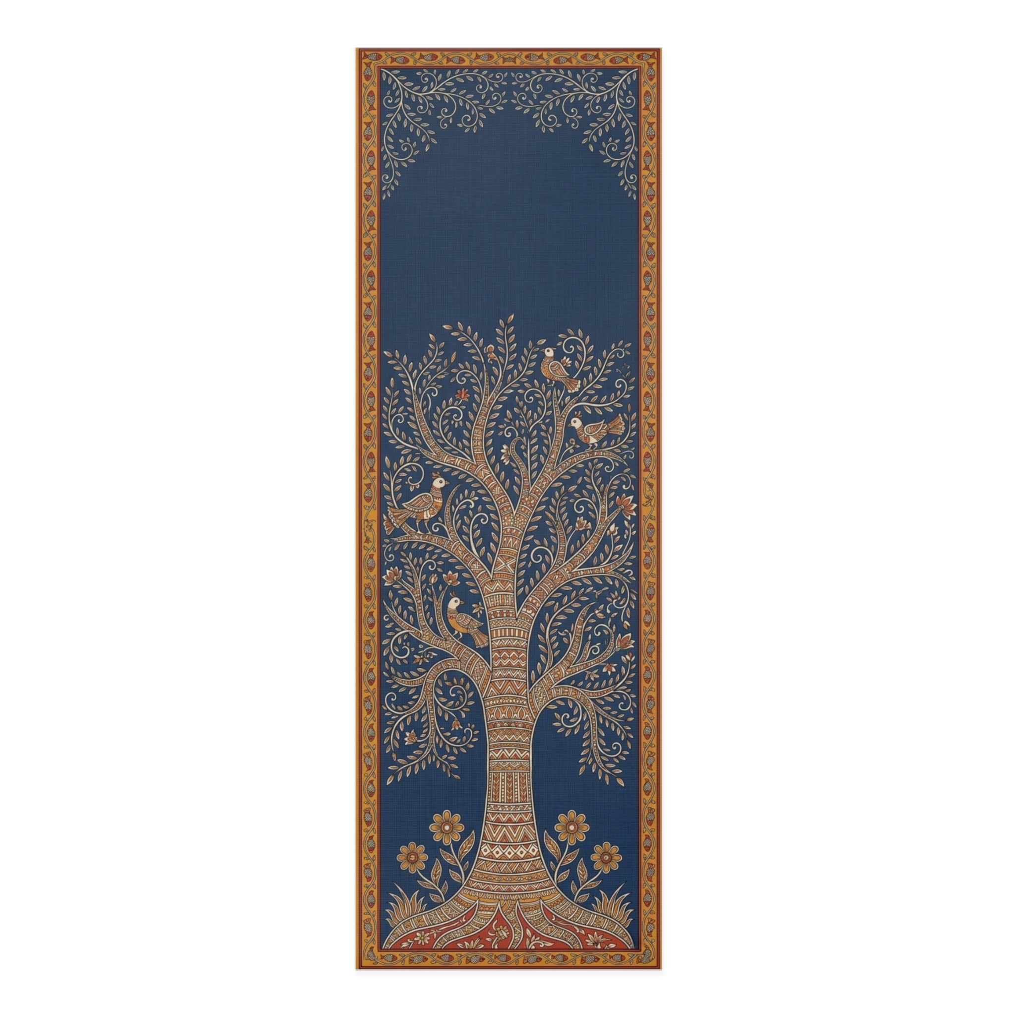 Roots of Life: Indigo Madhubani Tree Yoga Mat